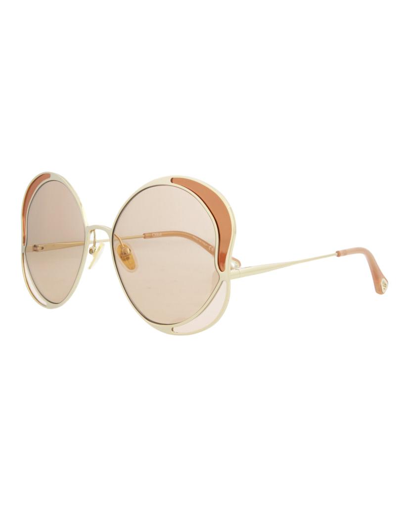 Chloe Round-Frame Metal Sunglasses商品第2张图片规格展示