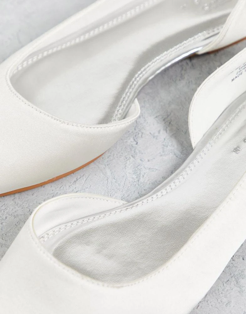 商品ASOS|ASOS DESIGN Wide Fit Virtue d'orsay pointed ballet flats in ivory satin,价格¥81,第3张图片详细描述