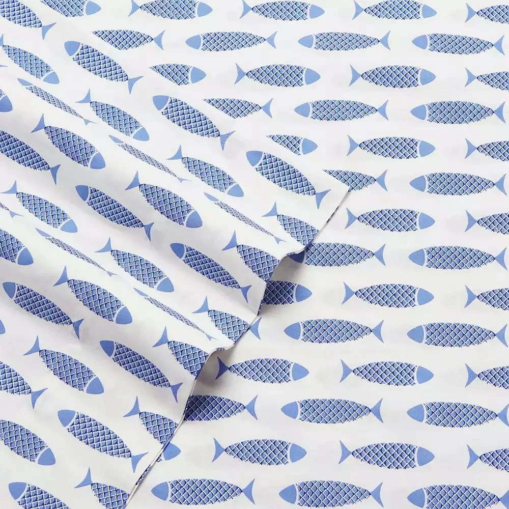 商品Nautica|Cotton Percale 4-Piece Sheet Set,价格¥622,第3张图片详细描述