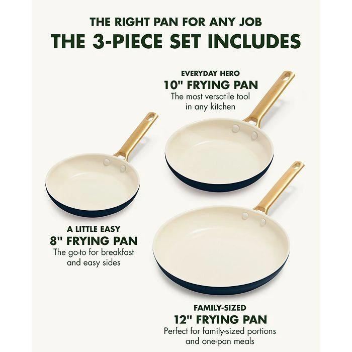 商品Greenpan|3 Piece Reserve Frypan Set,价格¥1122,第4张图片详细描述