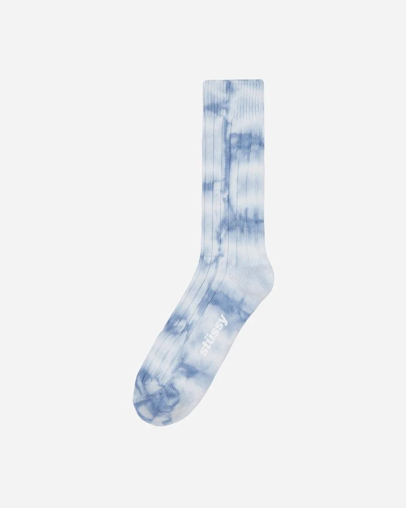 商品STUSSY|Dyed Ribbed Crew Socks Blue,价格¥80,第2张图片详细描述