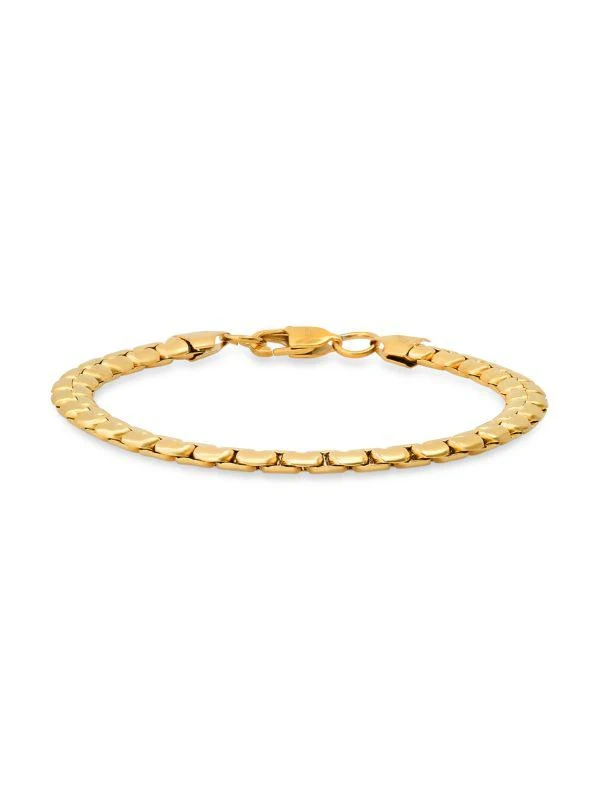 商品Anthony Jacobs|18K Goldplated Stainless Steel & Stainless Steel Flat Box Chain Bracelet,价格¥420,第1张图片
