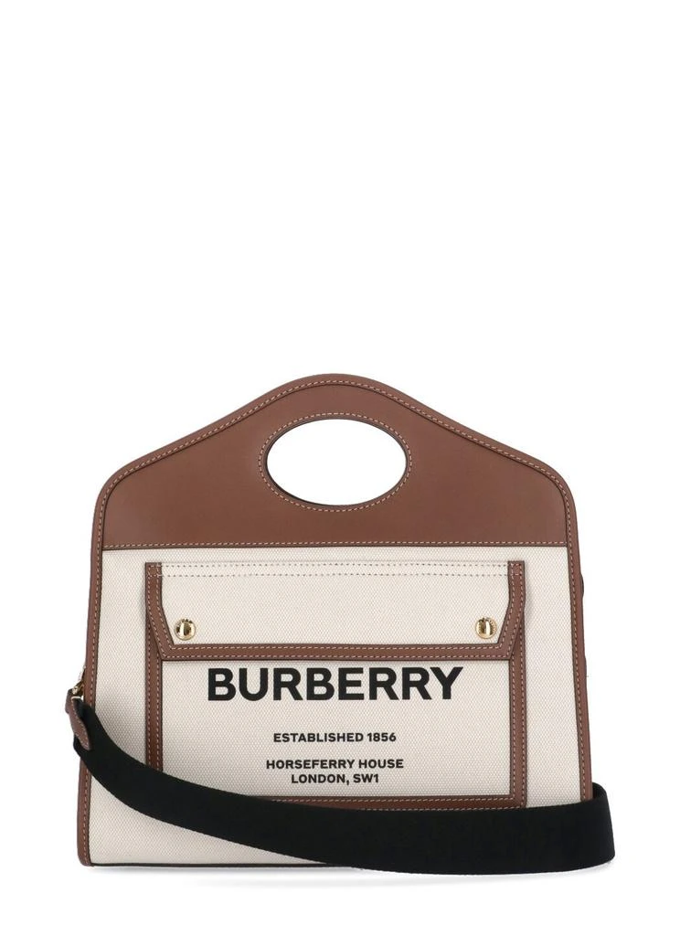 商品Burberry|Burberry Pocket Two-Tone Small Tote Bag,价格¥10638,第1张图片