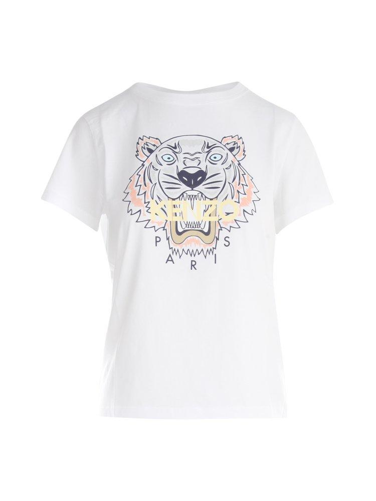 商品Kenzo|Kenzo Tiger Head Printed Crewneck T-Shirt,价格¥861,第1张图片