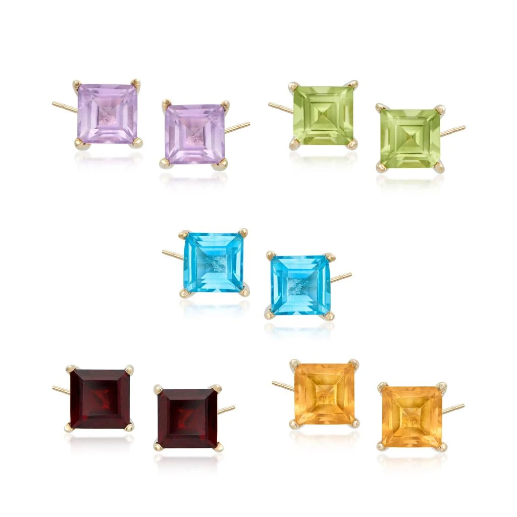 商品Ross-Simons|Ross-Simons Semi-Precious Gem Jewelry Set: 5 Pairs Of Stud Earrings in 18kt Gold Over Sterling,价格¥1026,第1张图片