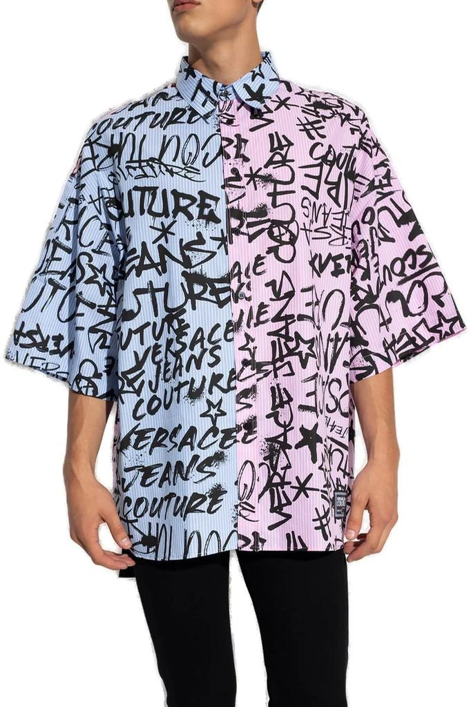 商品Versace|Versace Jeans Couture Graffiti Print Short-Sleeved Shirt,价格¥1710,第2张图片详细描述