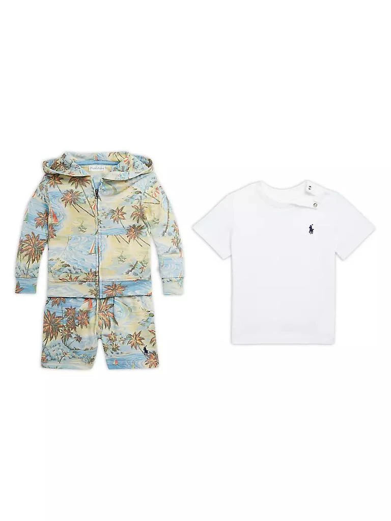 商品Ralph Lauren|Baby Boy's 3-Piece T-Shirt & Tropical Sweatsuit Set,价格¥270,第1张图片