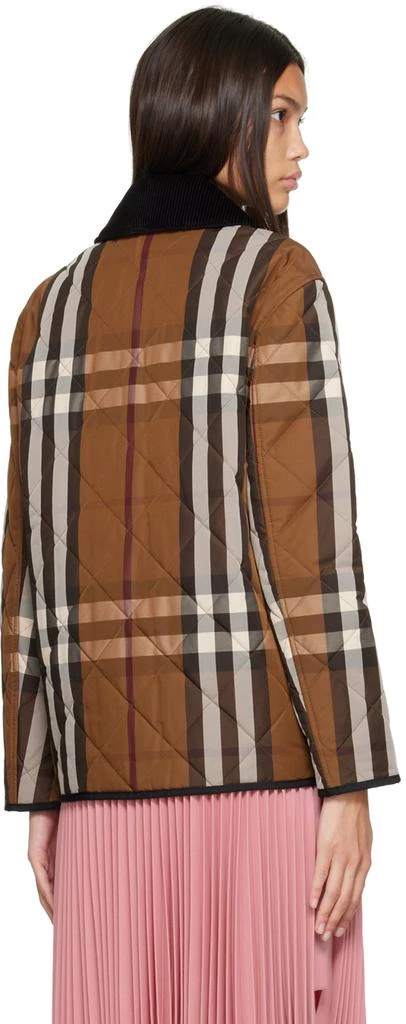 商品Burberry|Brown Check Diamond Quilted Jacket,价格¥4836,第3张图片详细描述