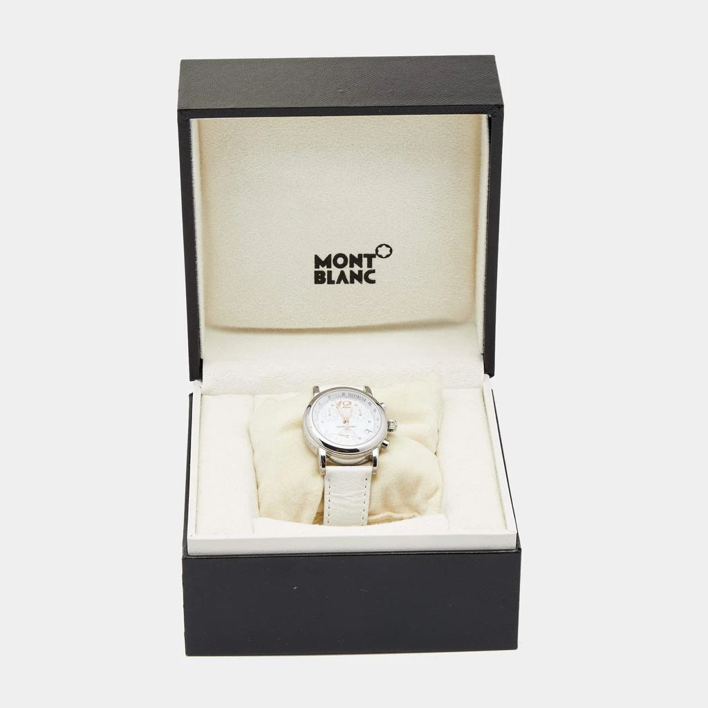 Montblanc White Stainless Steel Leather Mini Star 7039 Women's Wristwatch 32 mm 商品