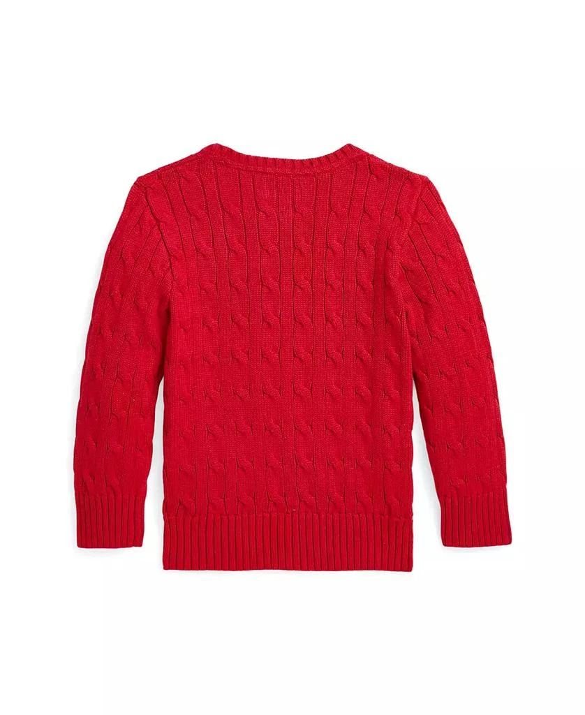 商品Ralph Lauren|Toddler and Little Boys Polo Bear Cable-Knit Cotton Sweater,价格¥395,第2张图片详细描述