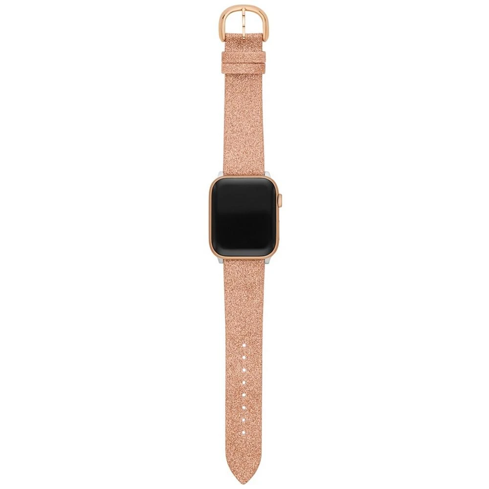商品Kate Spade|Women's Rose Gold-Tone Glitter Leather Band for Apple Watch Strap, 38, 40, 41mm,价格¥655,第3张图片详细描述