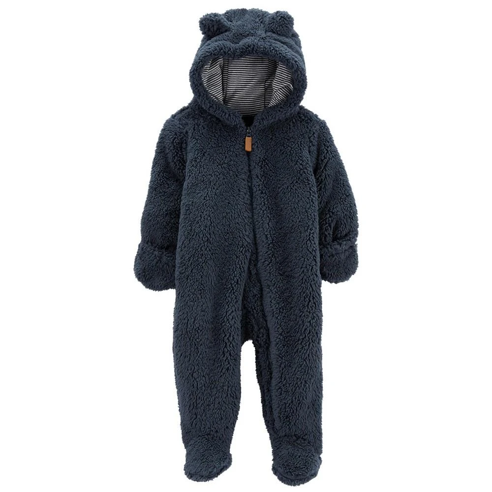 商品Carter's|Baby Boys Zip Front Hooded Sherpa Pram,价格¥150,第1张图片