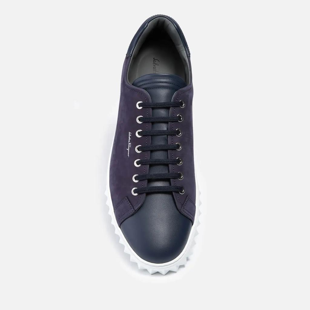 商品Salvatore Ferragamo|Salvatore Ferragamo Men's Cube Leather Trainers - Blue,价格¥3786,第6张图片详细描述