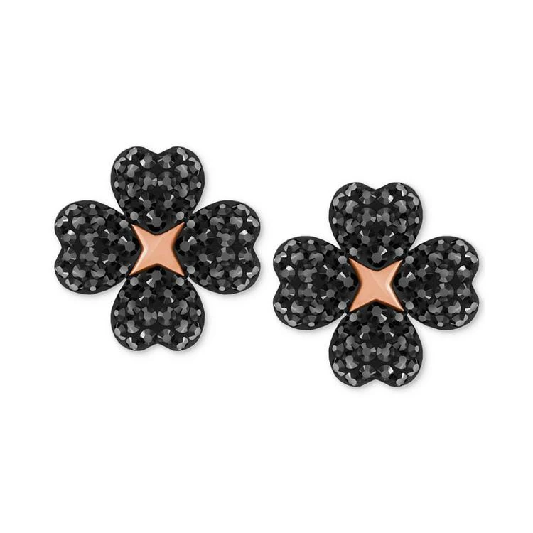 商品Swarovski|Rose Gold-Tone Jet Crystal Clover & Imitation Pearl Drop Earrings,价格¥733,第3张图片详细描述