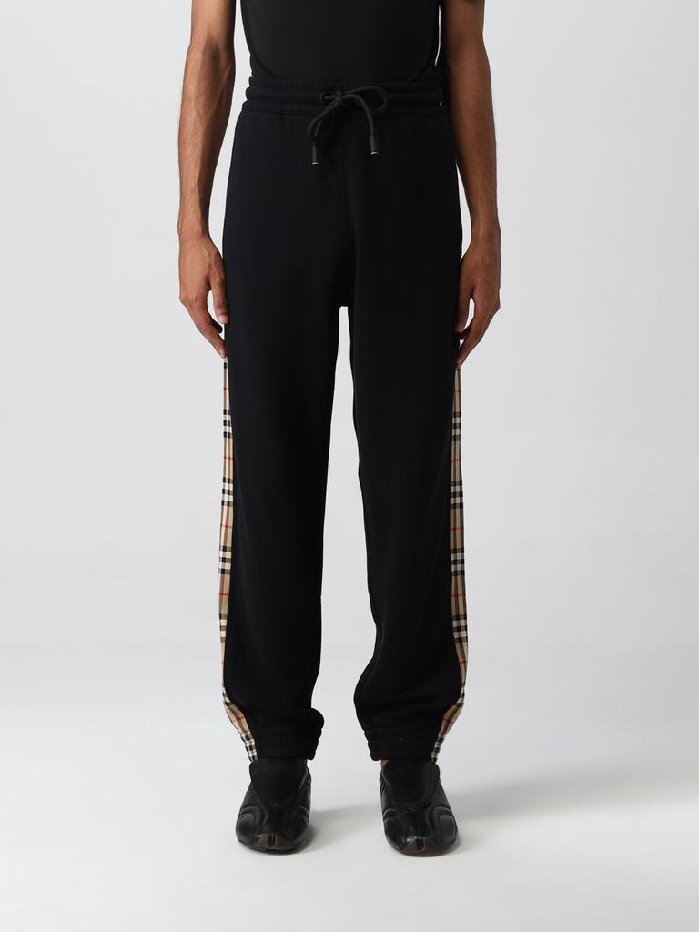 Burberry jogging trousers with check bands商品第1张图片规格展示
