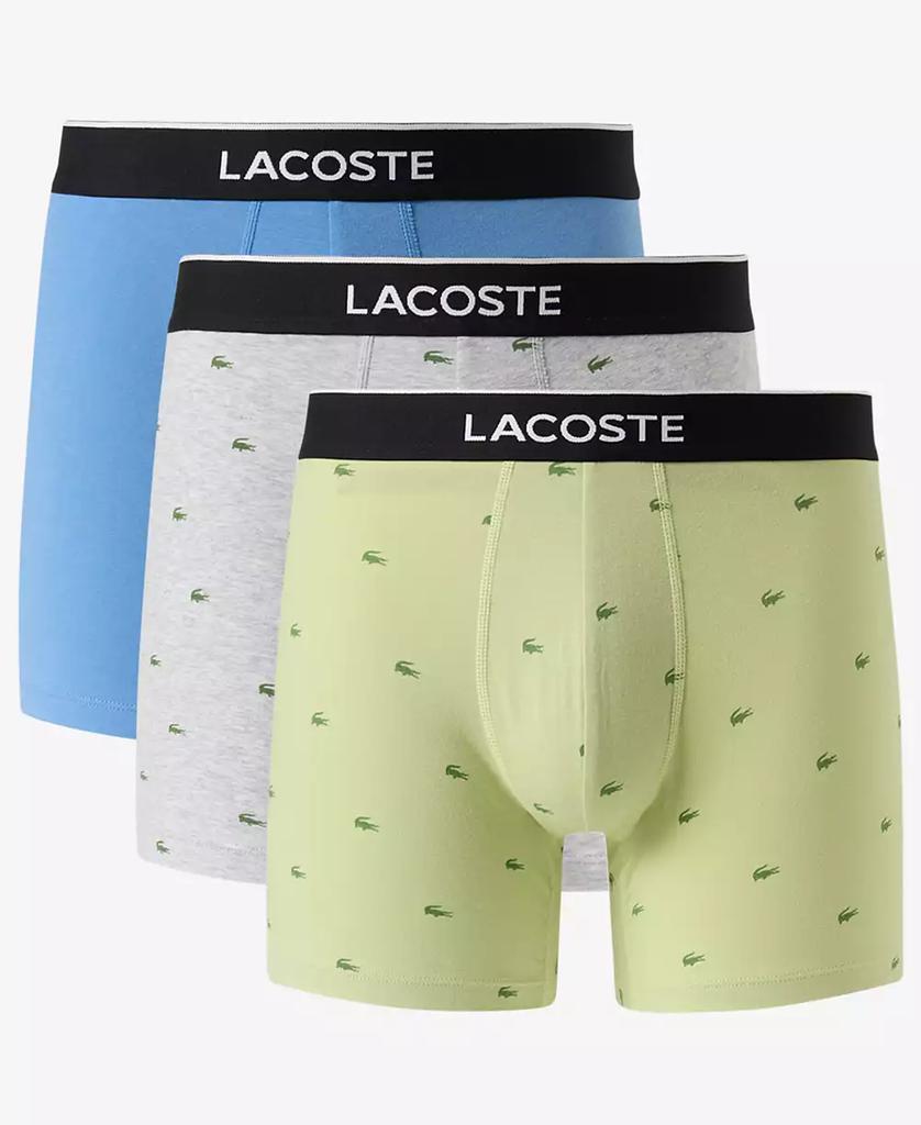 Men's Lacoste Cotton Stretch Mini Croc Print Trunks 3-pack image 2
