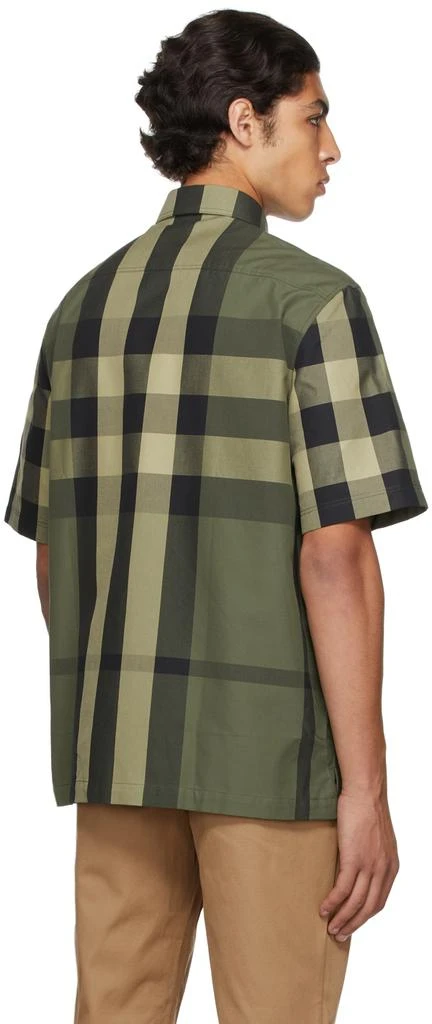 商品Burberry|Green Cotton Check Short Sleeve Shirt,价格¥3792,第3张图片详细描述