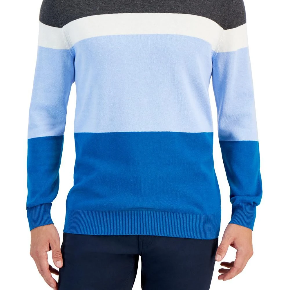 商品Club Room|Men's Elevated Marled Colorblocked Long Sleeve Crewneck Sweater, Created for Macy's,价格¥554,第3张图片详细描述