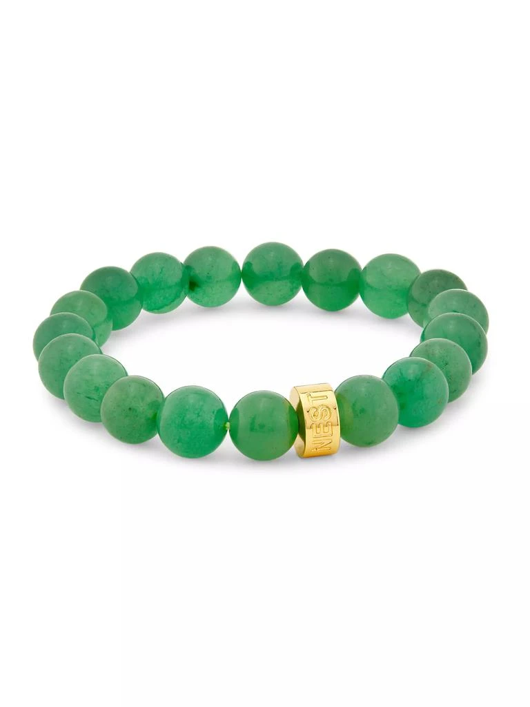 商品NEST Jewelry|22K Gold-Plated & Jade Aventurine Stretch Bracelet,价格¥711,第1张图片