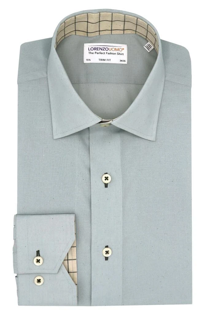 商品Lorenzo Uomo|Trim Fit Solid Cotton Dress Shirt,价格¥189,第1张图片