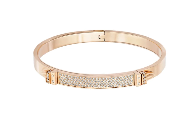 商品[国内直发] Swarovski|施华洛世奇 Distinct 镶钻轻奢 可调节 镀银 手镯 女款 玫瑰金色,价格¥1455,第1张图片
