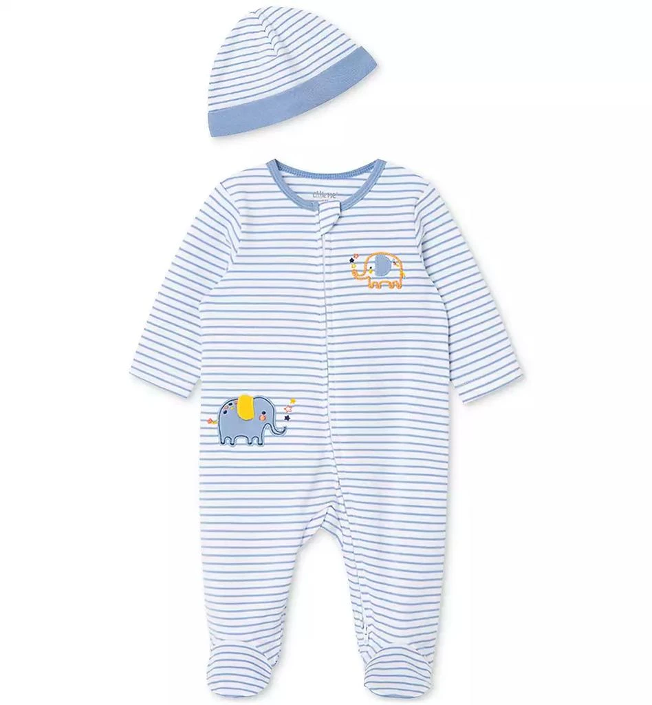 商品Little Me|Baby Boys Elephant Coverall with Hat, 2 Piece Set,价格¥99,第1张图片