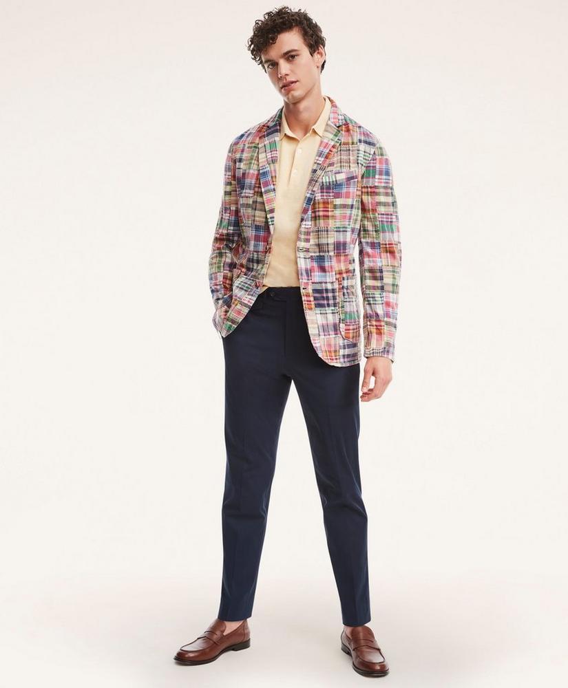 Regent Regular-Fit Cotton Patchwork Madras Sport Coat商品第2张图片规格展示