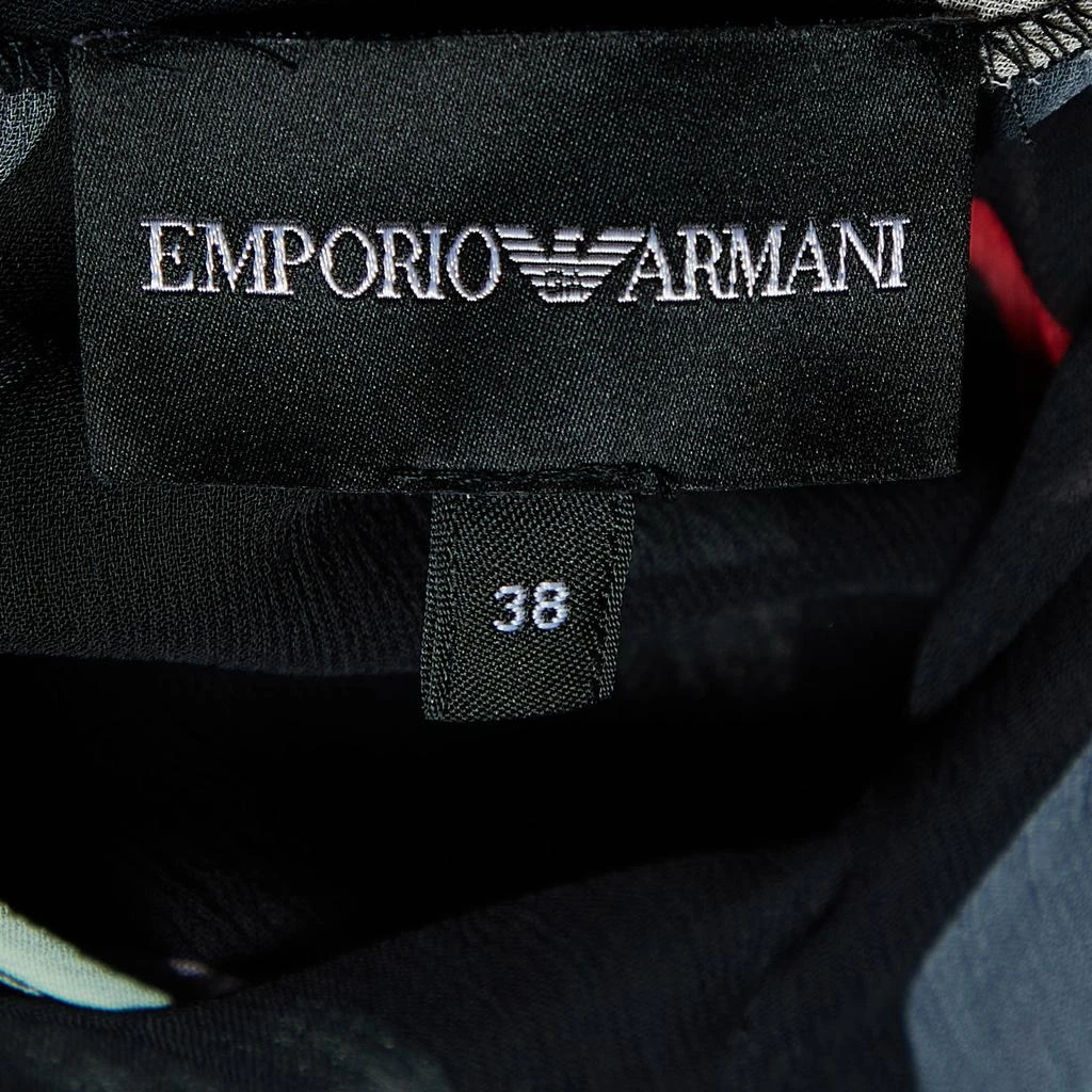 商品[二手商品] Emporio Armani|Emporio Armani Black Printed Chiffon Faux Wrap Top S,价格¥901,第4张图片详细描述