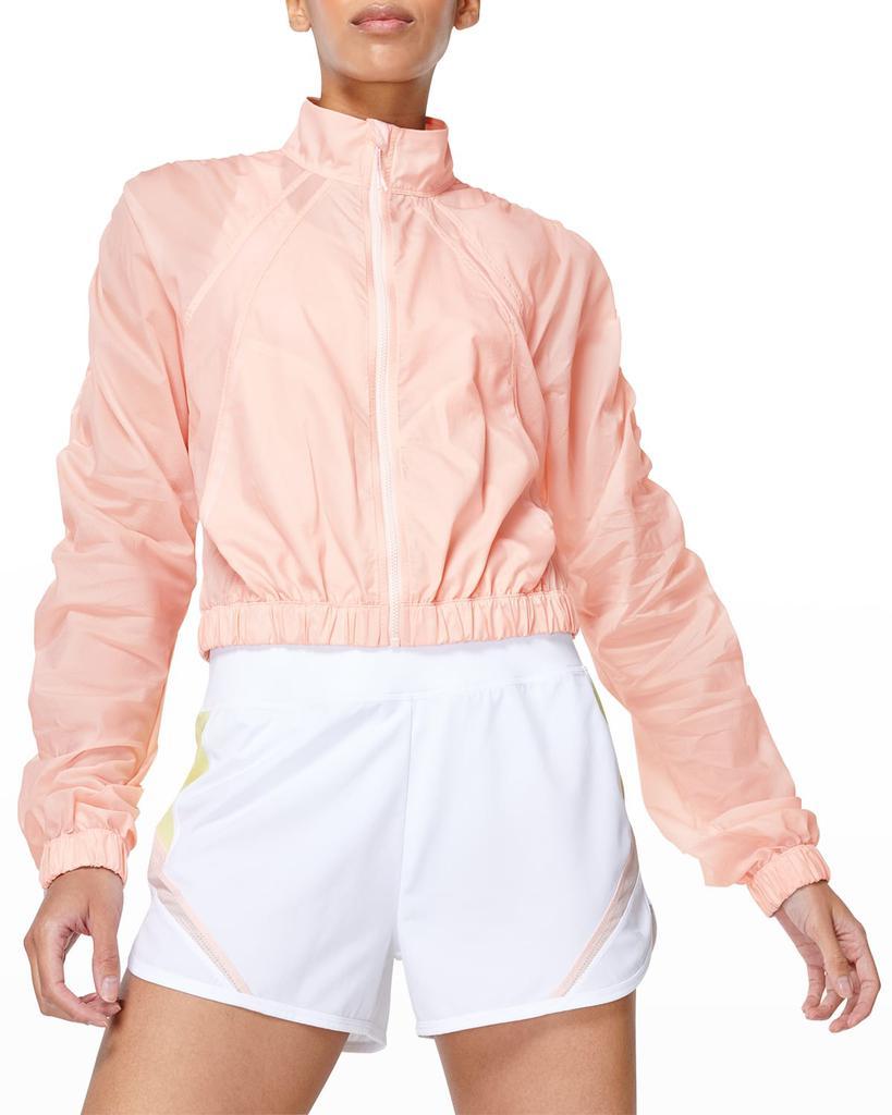 商品SWEATY BETTY|Slip Stream Ruched-Sleeve Front-Zip Running Jacket,价格¥377,第1张图片