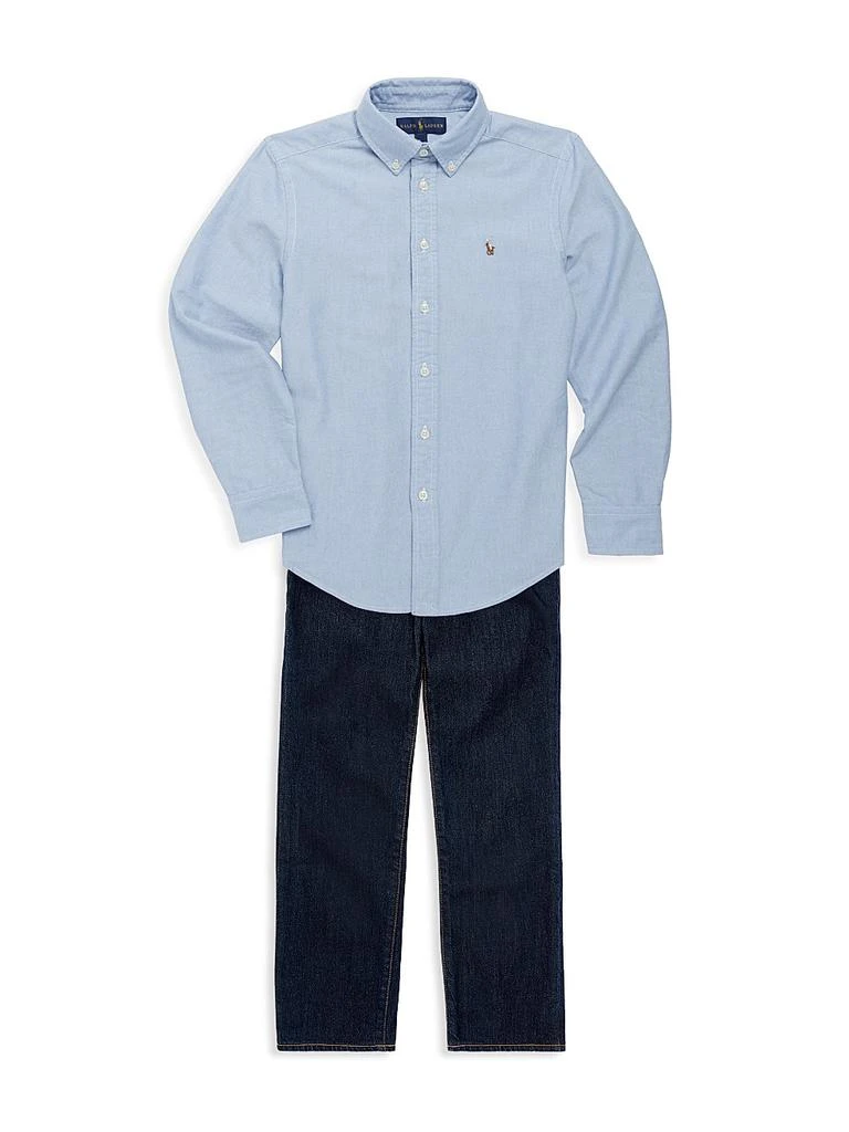 商品Ralph Lauren|小童 & 男童棉质牛津运动衬衫,价格¥412,第2张图片详细描述