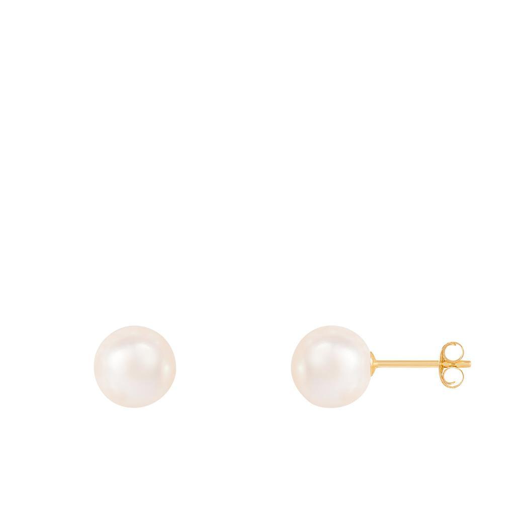 商品Splendid Pearls|14k Yellow Gold 7-7.5mm Pearl Earrings,价格¥817,第1张图片