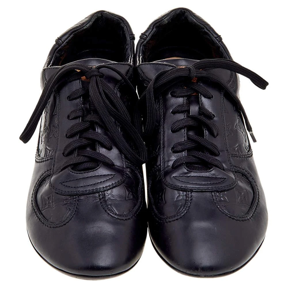 商品[二手商品] Louis Vuitton|Louis Vuitton Black Monogram Leather Low Top Sneakers Size 41,价格¥3694,第3张图片详细描述