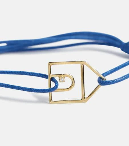 商品Aliita|Casita Brillante 9kt gold charm cord bracelet with white diamond,价格¥1617,第4张图片详细描述