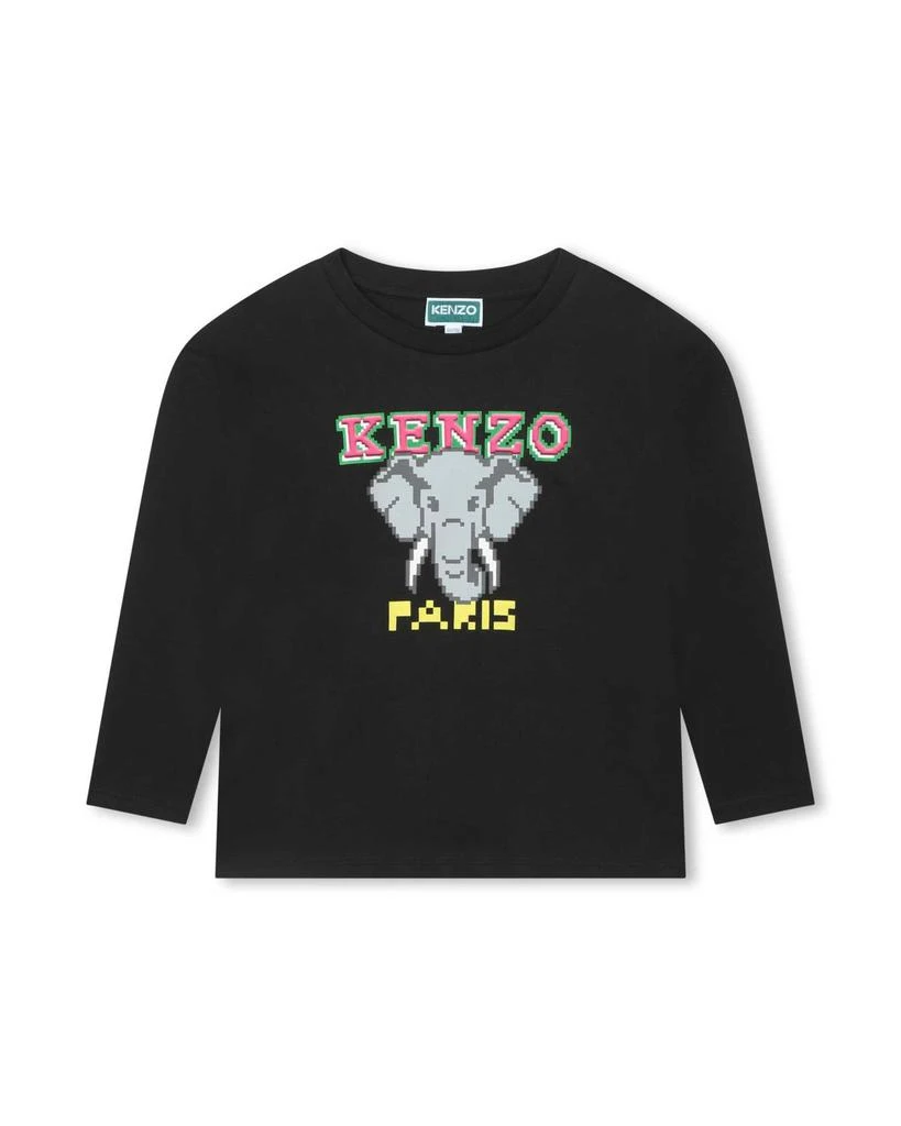 商品预计3周后发货 Kenzo|T-Shirt Manches Longues Slate - Enfant Fille - Kenzo Kids,价格¥221,第1张图片