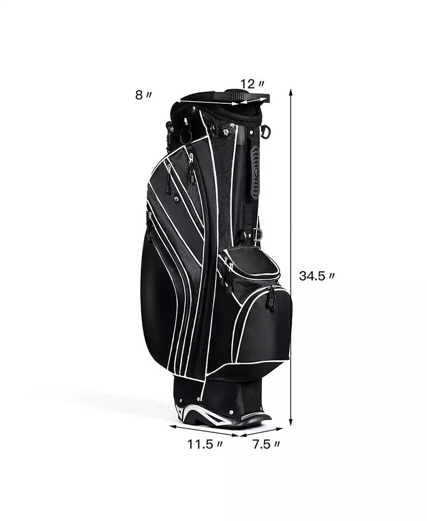 商品Costway|Golf Stand Cart Bag Club w/6 Way Divider Carry Organizer,价格¥707,第4张图片详细描述