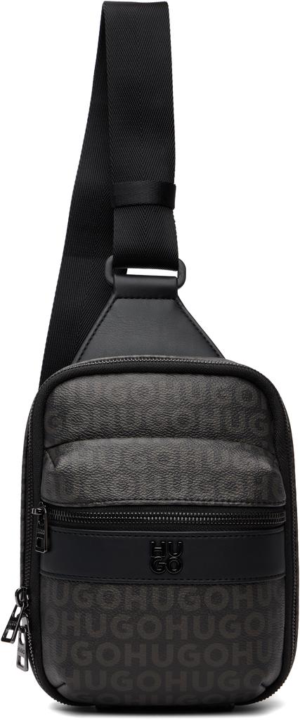Sac en similicuir grainé noir image 2