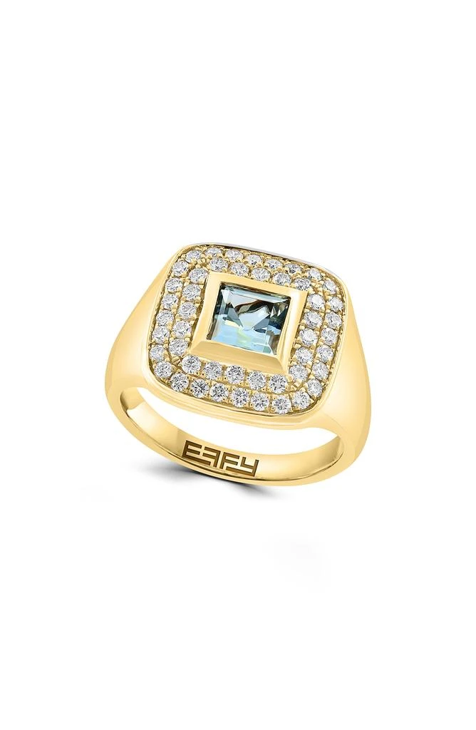 商品Effy|Aquamarine & Diamond Ring - 0.64ct.,价格¥14825,第1张图片