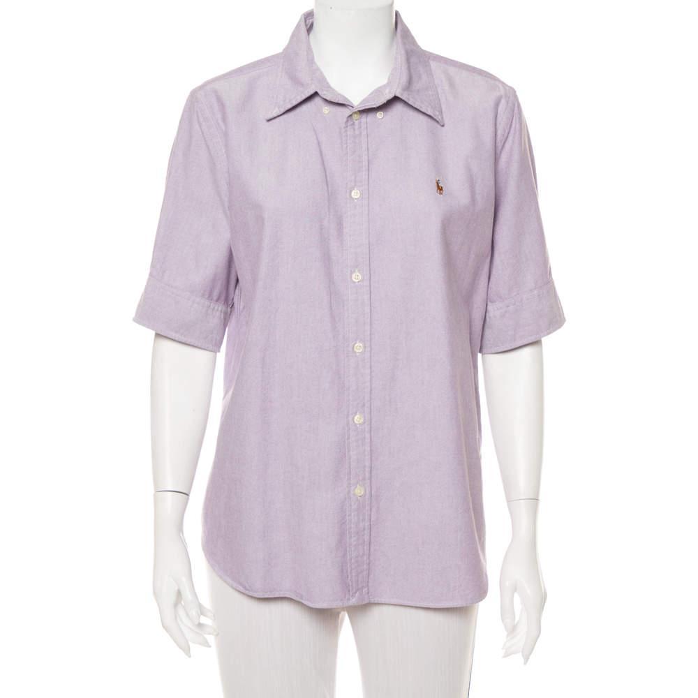 商品[二手商品] Ralph Lauren|Ralph Lauren Purple Cotton Short Sleeve Button Front Shirt XL,价格¥796,第1张图片