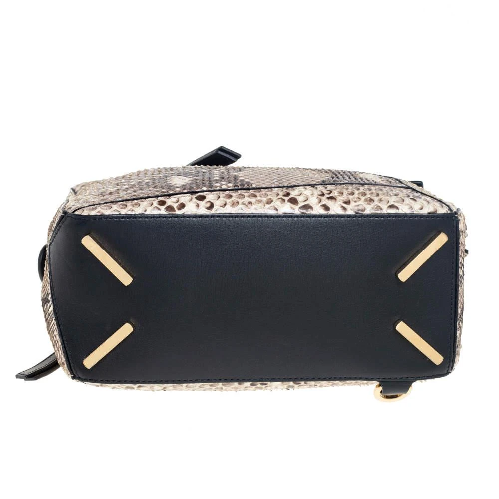 Loewe Black/Beige Python and Leather Small Puzzle Shoulder Bag 商品