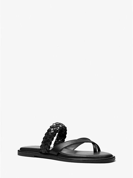 商品Michael Kors|Alba Braided Faux Leather Slide Sandal,价格¥518,第1张图片