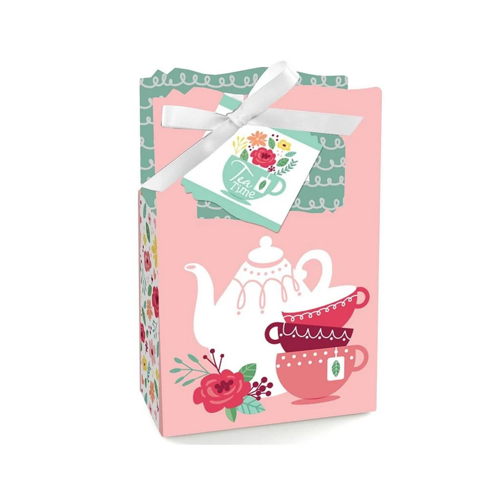 商品Big Dot of Happiness|Floral Let's Par-Tea - Garden Tea Party Favor Boxes - Set of 12,价格¥157,第1张图片