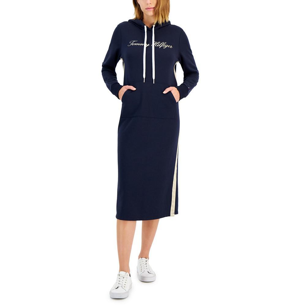 商品Tommy Hilfiger|Women's Hooded Logo Long-Sleeve Midi Dress,价格¥469,第3张图片详细描述