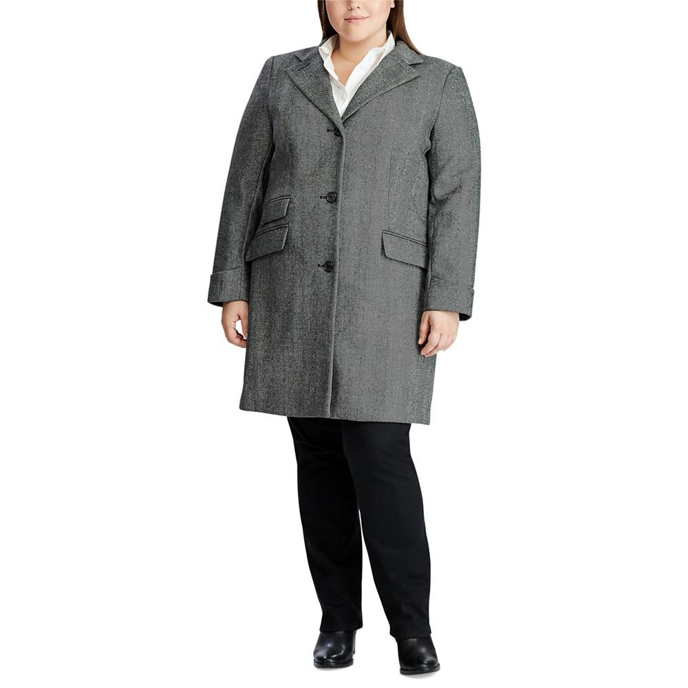 Women's Plus Size Buttoned Walker Coat, Created for Macy's商品第3张图片规格展示
