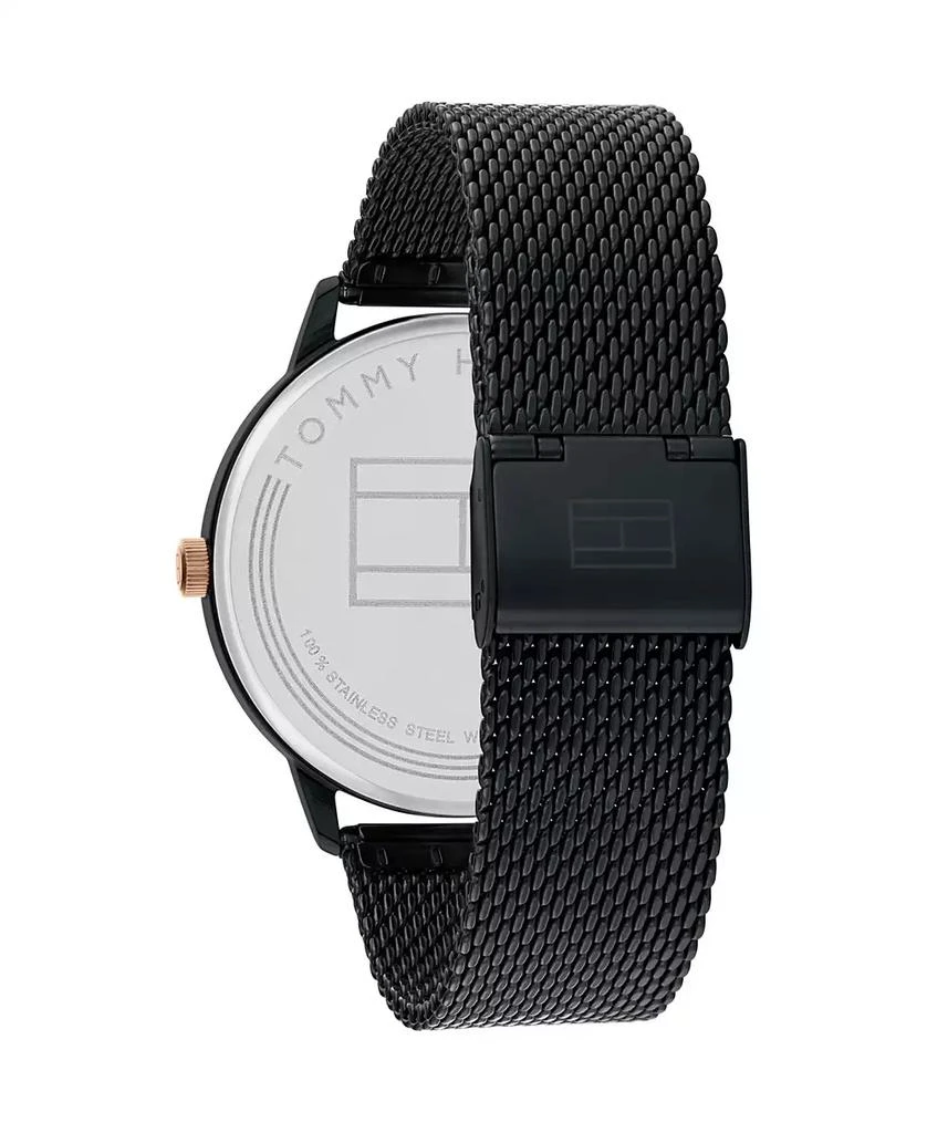 商品Tommy Hilfiger|Men's Black Stainless Steel Mesh Bracelet Watch 43mm,价格¥815,第4张图片详细描述