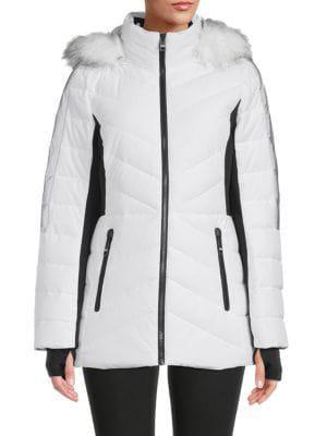 商品Michael Kors|Missy Faux Fur Hood Puffer Jacket,价格¥726,第1张图片