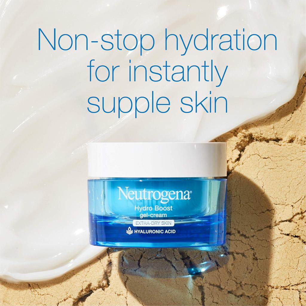 Neutrogena Hydro Boost Face Moisturizer with Hyaluronic Acid for Extra Dry Skin, Fragrance Free, Oil-Free, Non-Comedogenic Gel Cream Face Lotion, 1.7 oz商品第4张图片规格展示