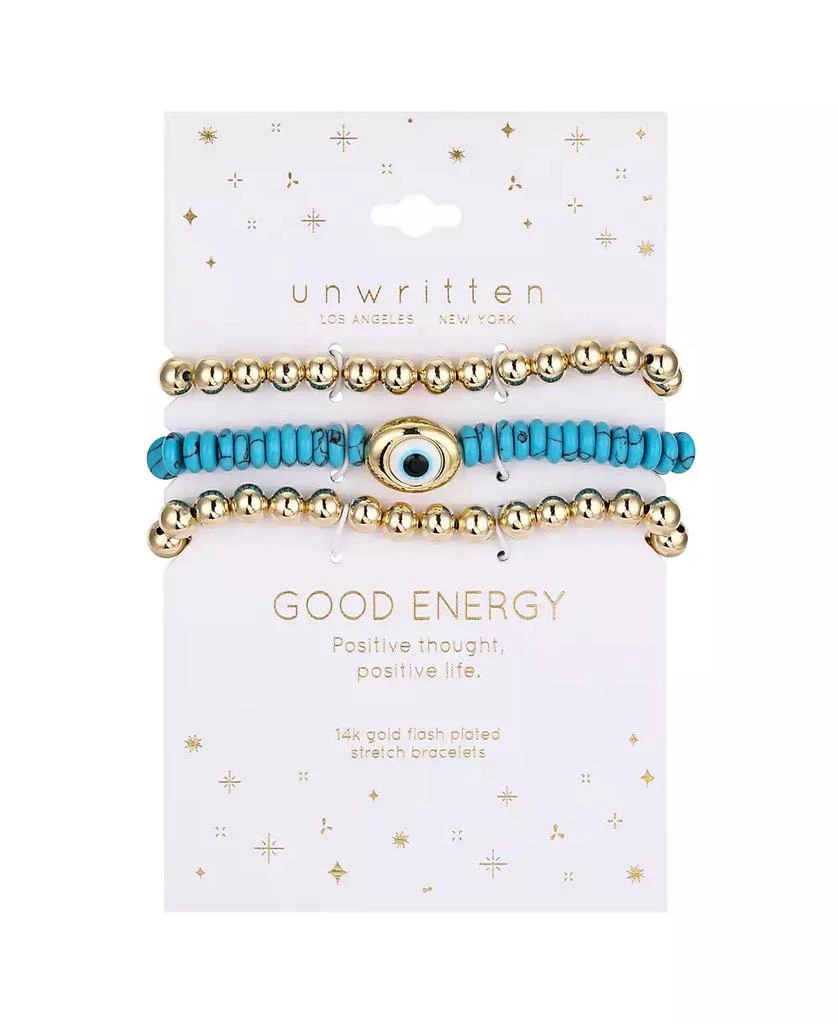 商品Unwritten|Turquoise Evil Eye and Beaded Stretch Bracelet Set,价格¥482,第2张图片详细描述