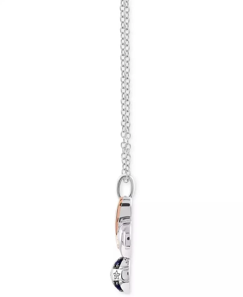 商品Macy's|Disney Wonder Fine Jewelry Sapphire (1/8 ct. t.w.) & Diamond (1/10 ct. t.w.) Dumbo 18" Pendant Necklace in Sterling Silver & 14k Rose Gold-Plate,价格¥1178,第3张图片详细描述