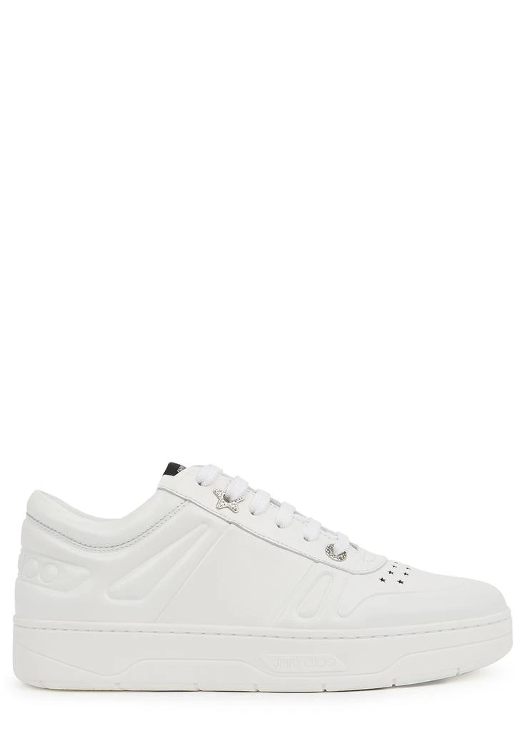 商品Jimmy Choo|Hawaii/F white leather sneakers,价格¥1888,第1张图片