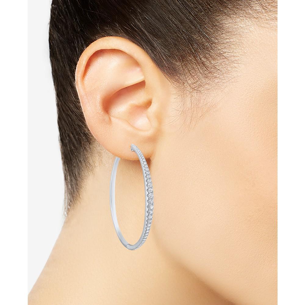 商品Macy's|Diamond Graduated Medium Hoop Earrings (1-1/2 ct. t.w.),价格¥43988,第4张图片详细描述